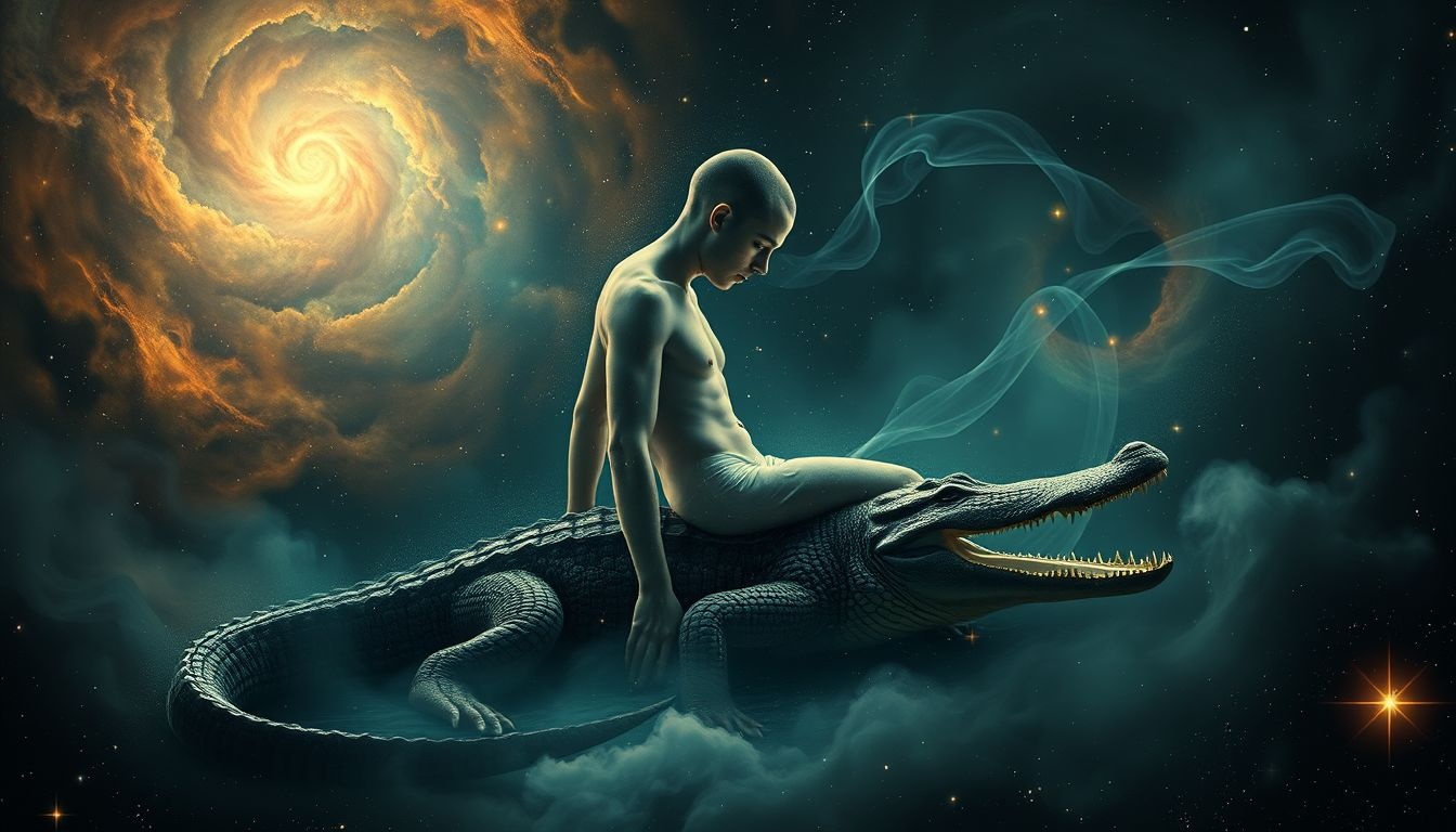 Se transformer en alligator symbolise puissance et adaptation face au danger.