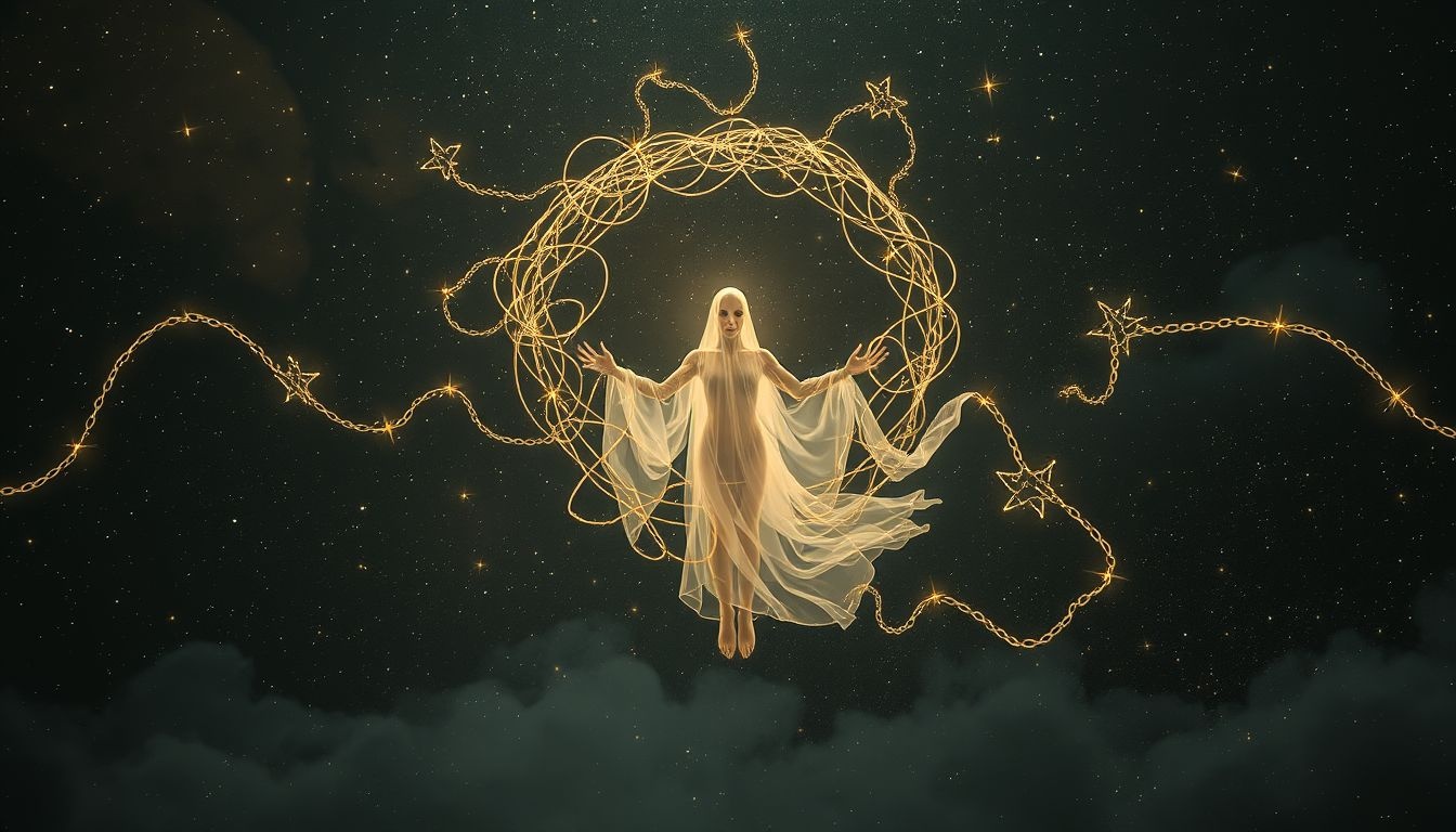Les spectres répètent symbolisent des blocages mentaux persistants.