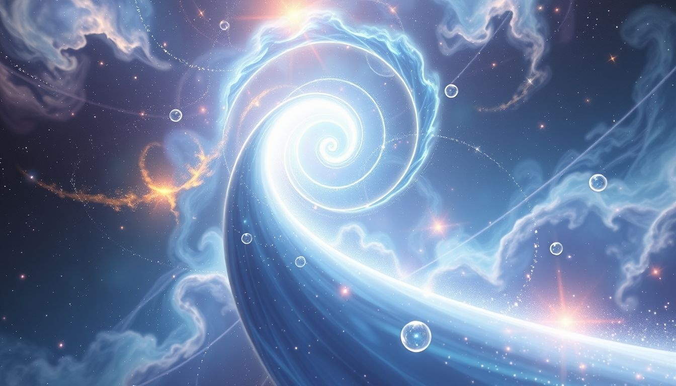 La spirale ascendante symbolise l'évolution continue et l'élévation.