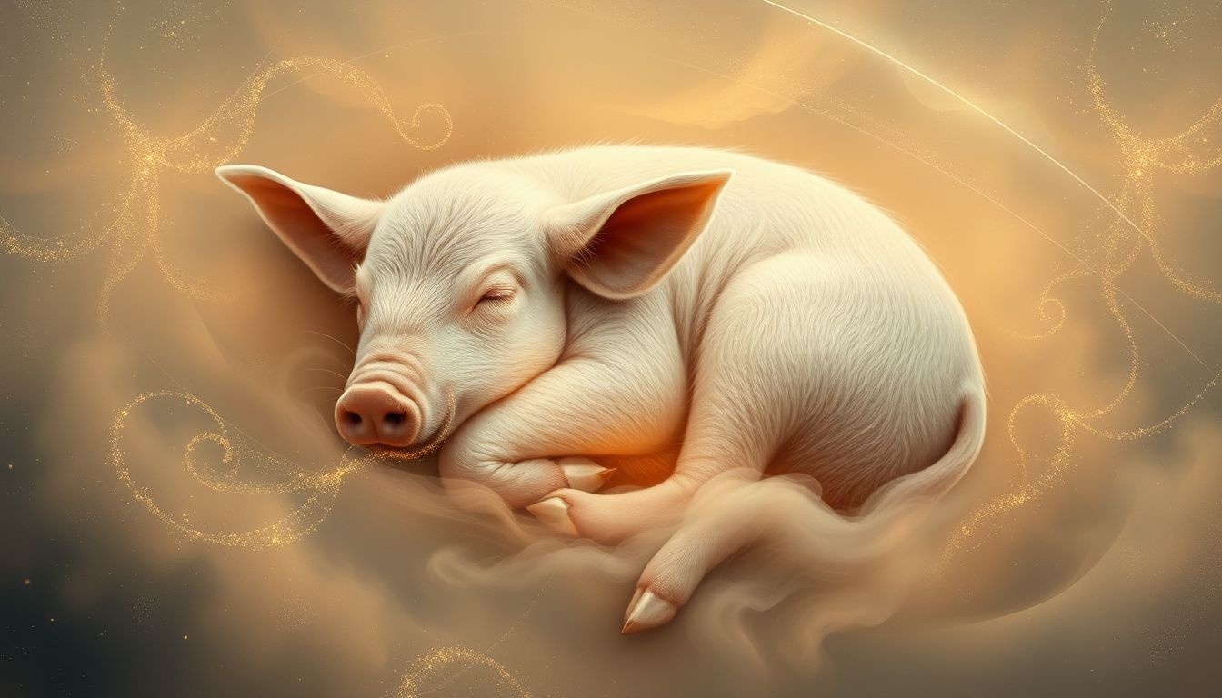 Une truie qui dort symbolise calme et récupération essentielle.