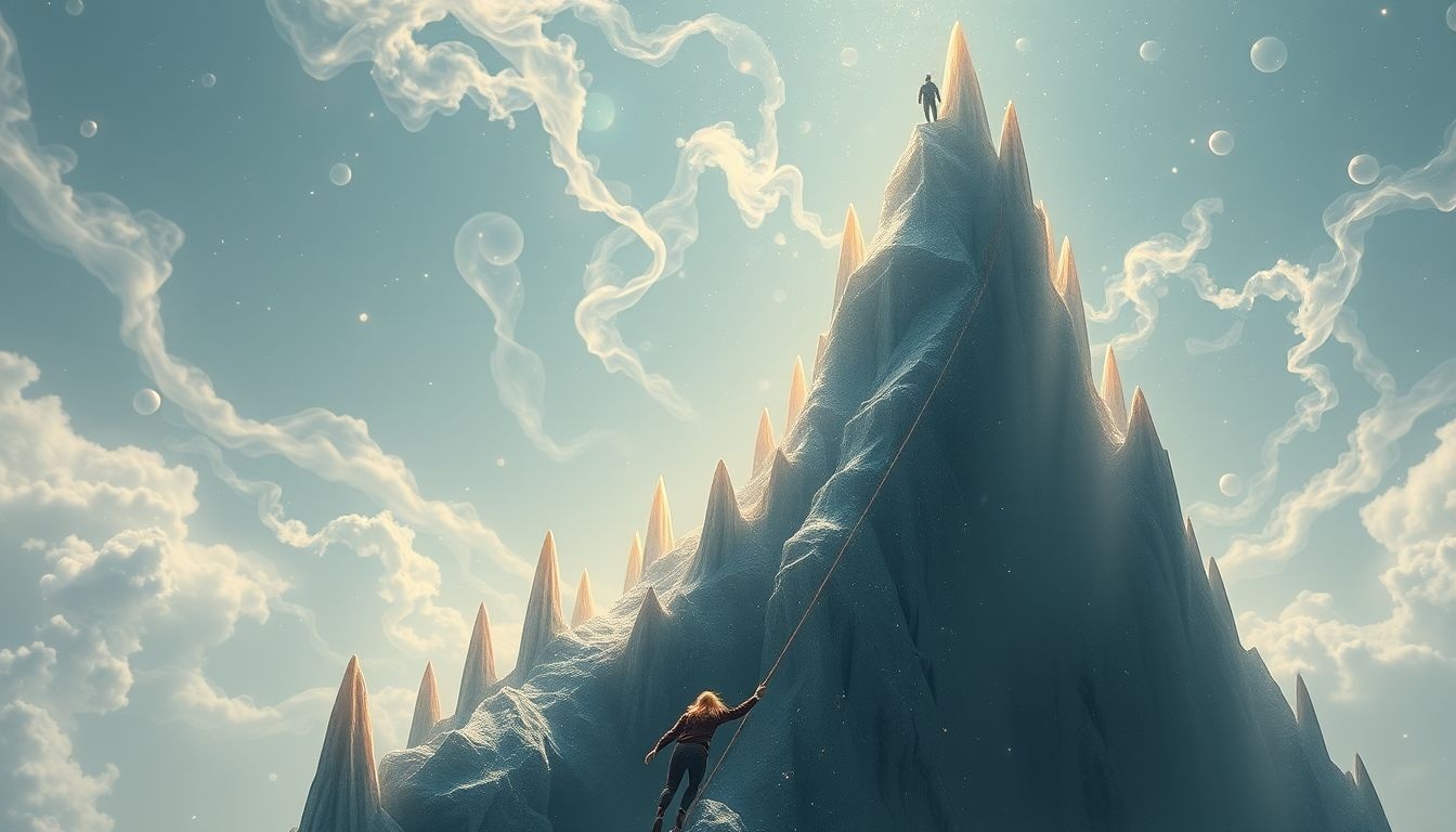 Descendre une tour de montagne symbolise la confiance et le contrôle.