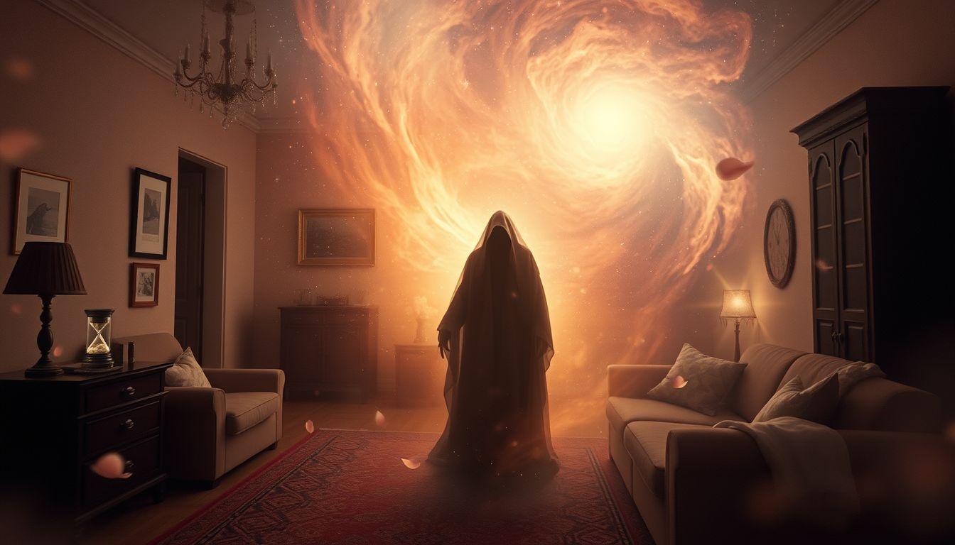 Le faucheur en lieu familier symbolise une transformation personnelle imminente.