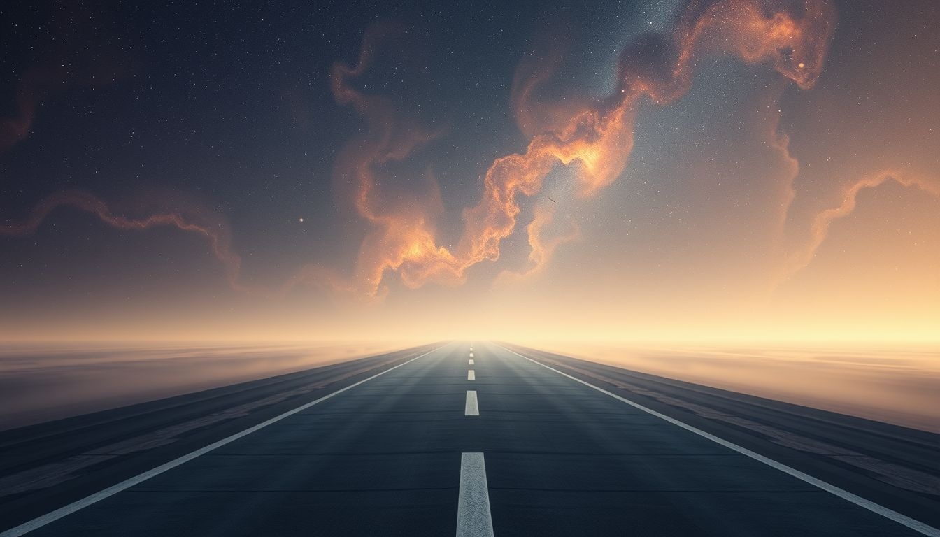 Atterrir dans un aéroport désert évoque solitude et introspection profonde.