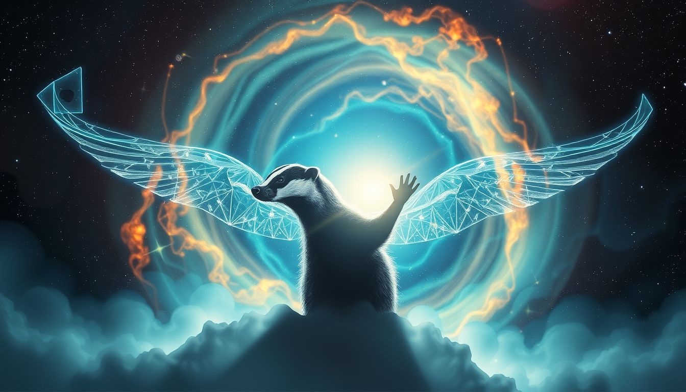 Le blaireau symbolise l'indépendance grâce à sa nature solitaire.