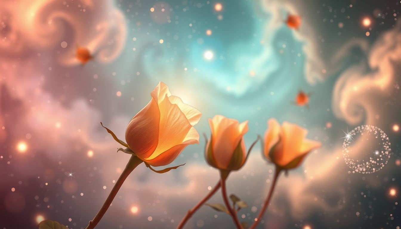 Les boutons de rose symbolisent l’éveil de l’âme et joie.
