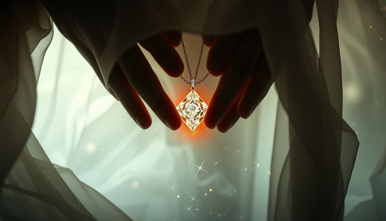 Cacher un collier de diamants symbolise peur et désir de protection.