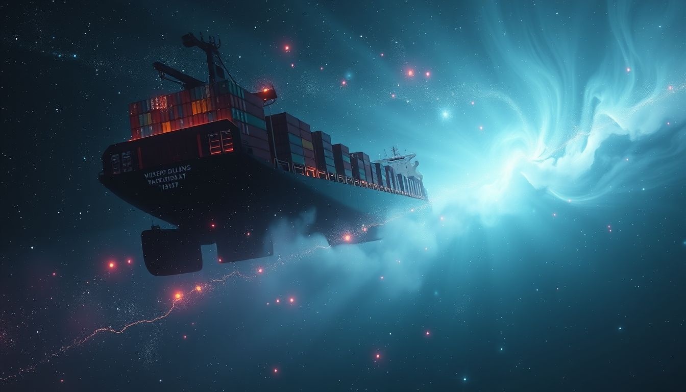 Un cargo ratant sa destination symbolise des obstacles imprévus.