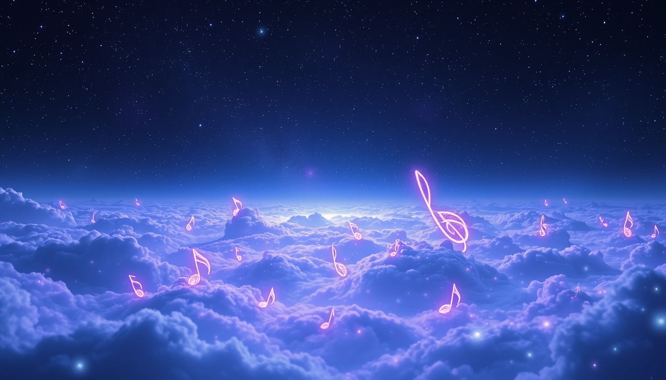 La musique lointaine évoque nostalgie et souvenirs enfouis du passé.