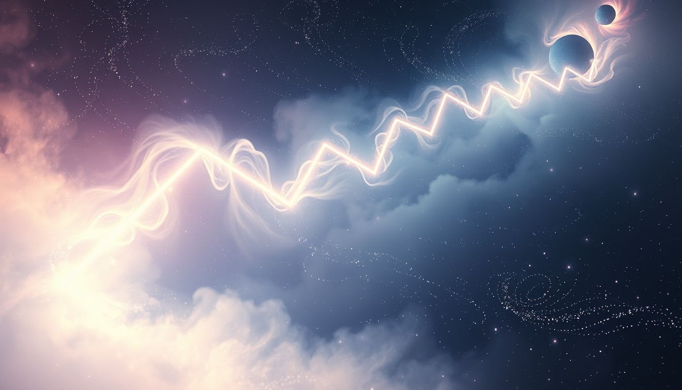 La ligne en zigzag symbolise l'anxiété face à l'avenir incertain.