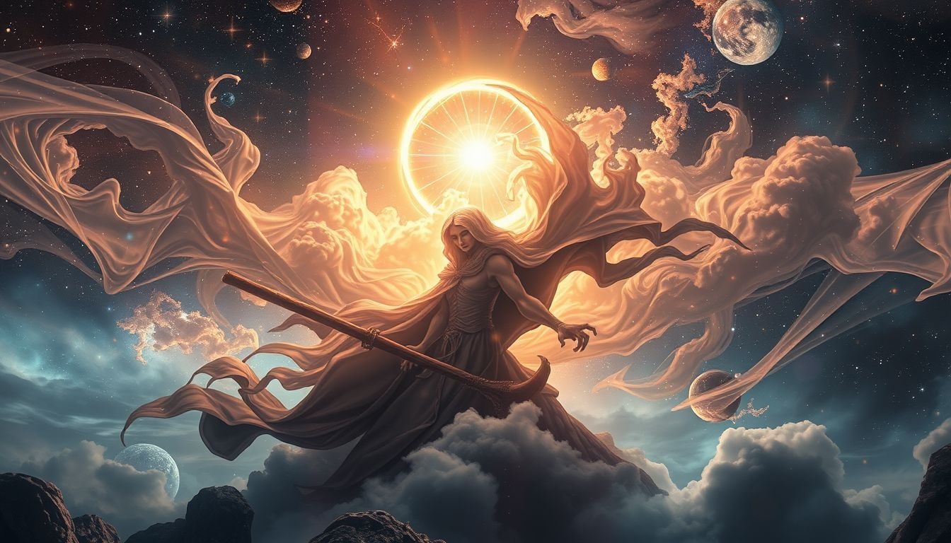 Le faucheur symbolise souvent la fin imminente et la transformation.