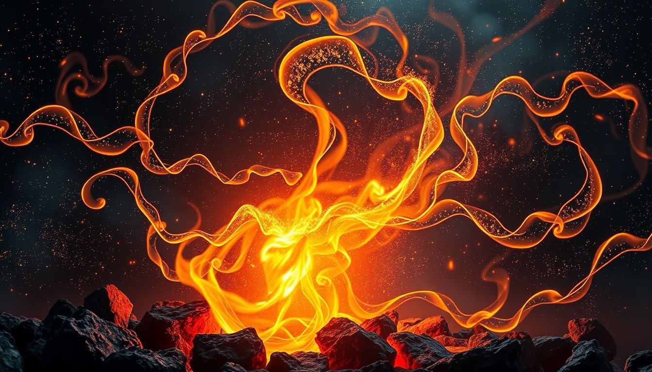Le feu de forge symbolise la transformation intense dans la création artistique.