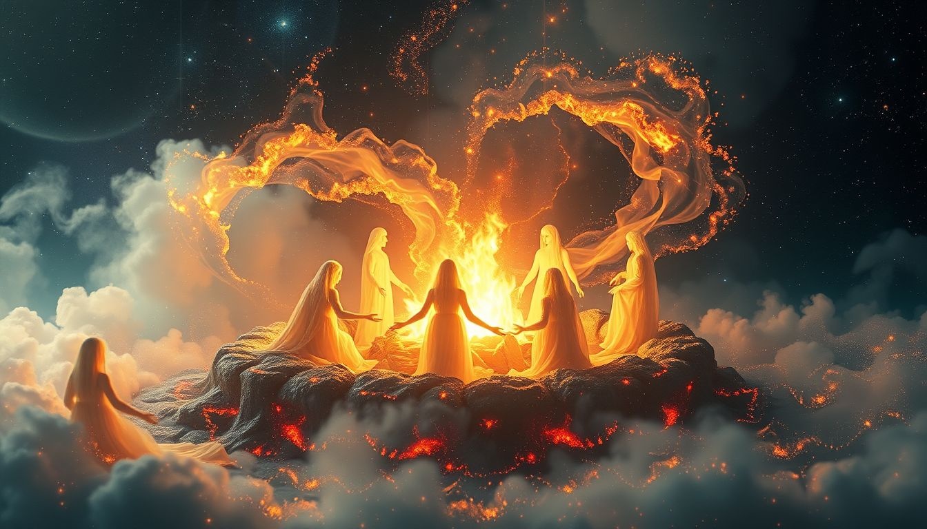 L'âtre symbolise la chaleur partagée et l'unité familiale.