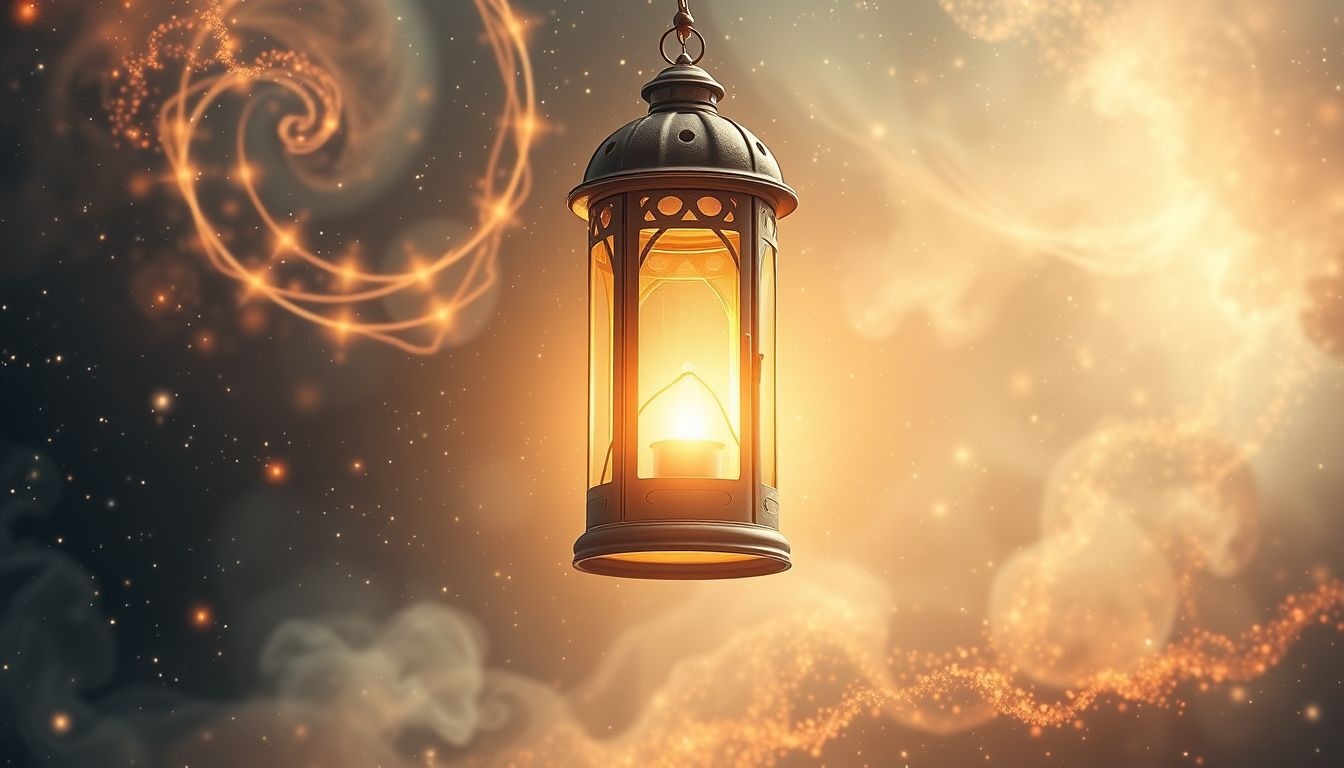 La lanterne allumée symbolise espoir, clarté et sagesse intérieure.