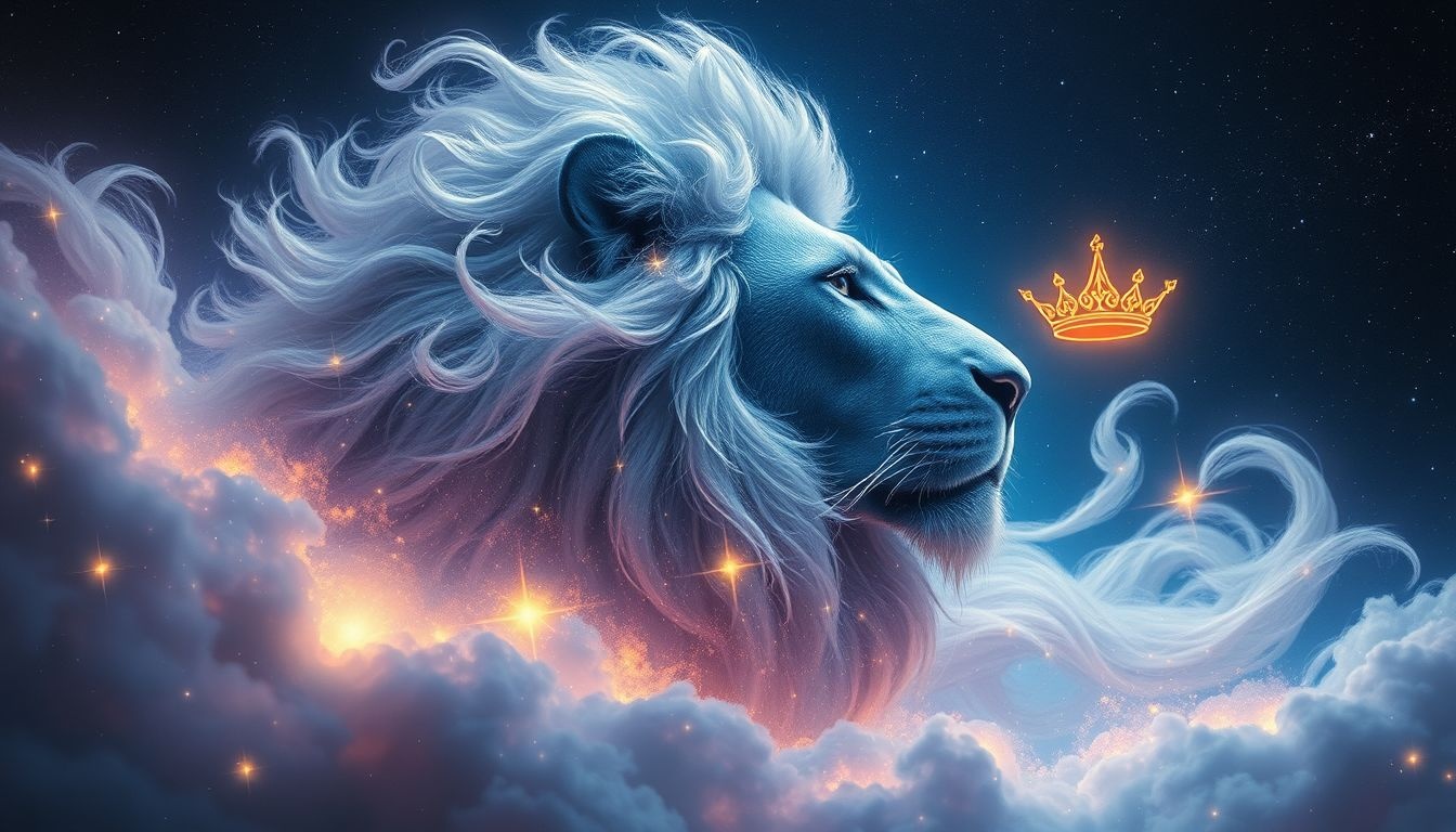 La peau de lion symbolise force invincible et triomphe assuré.