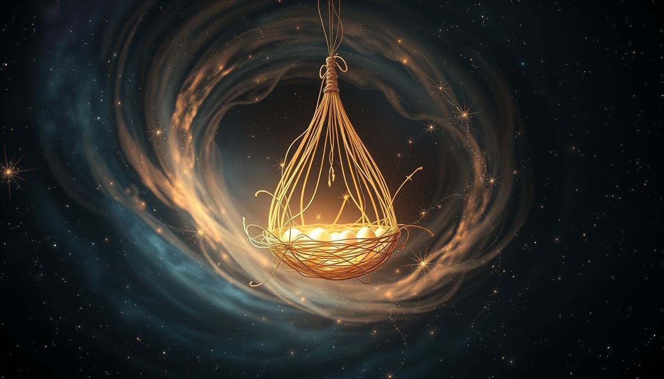 Le nid de cocon symbolise l’évolution intime vers un nouveau soi.