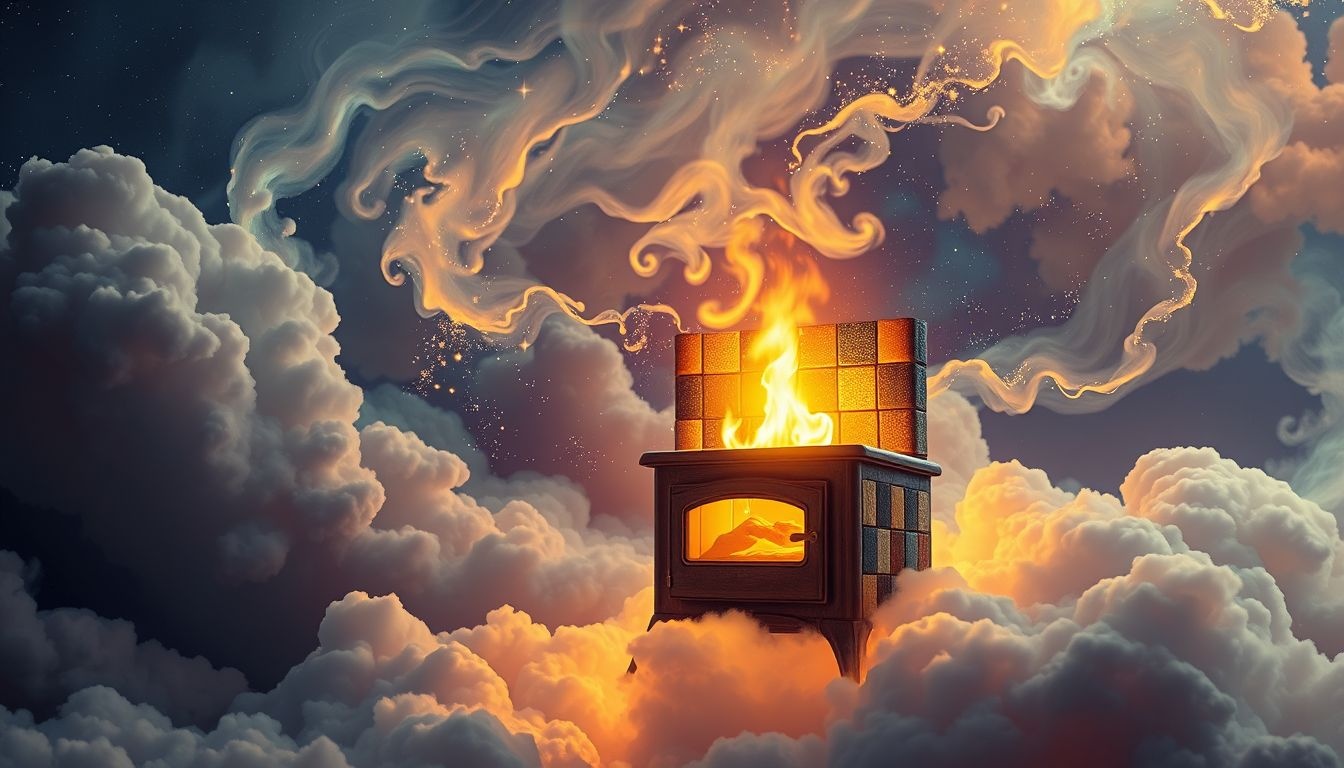 Le poêle à carreaux symbolise la chaleur, le confort et la sécurité intérieure.