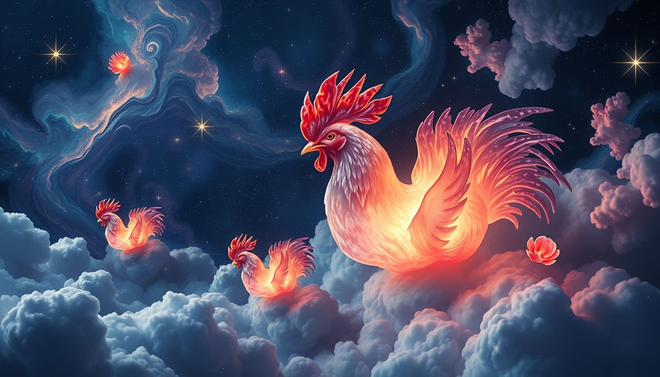 Rêver de crête de coq symbolise souvent fierté et vigilance.