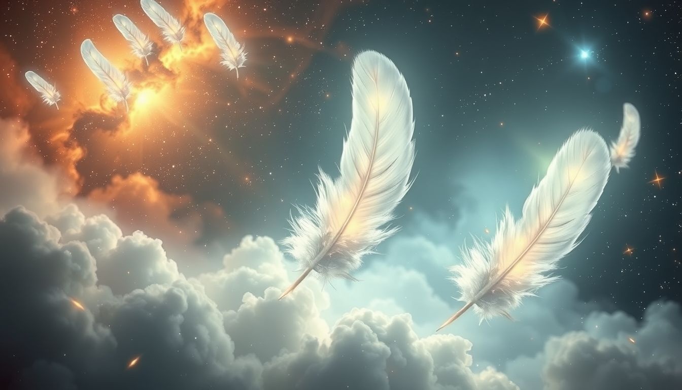 Les plumes de lit symbolisent souvent des messages spirituels bienveillants.
