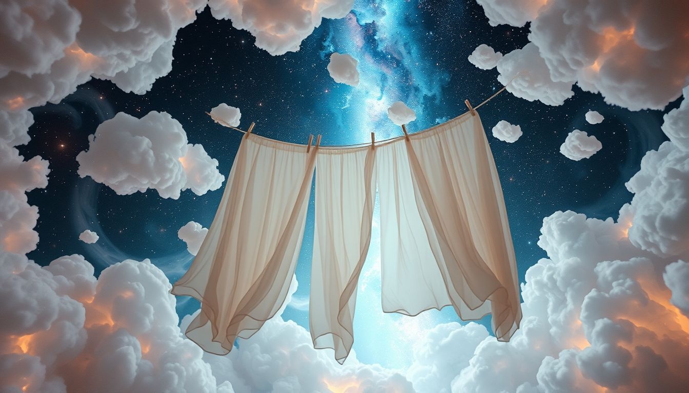 Faire sécher le linge à l’intérieur symbolise la discrétion et la patience.