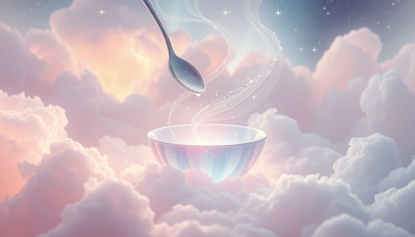 Manger avec une cuillère symbolise la satisfaction des besoins essentiels.