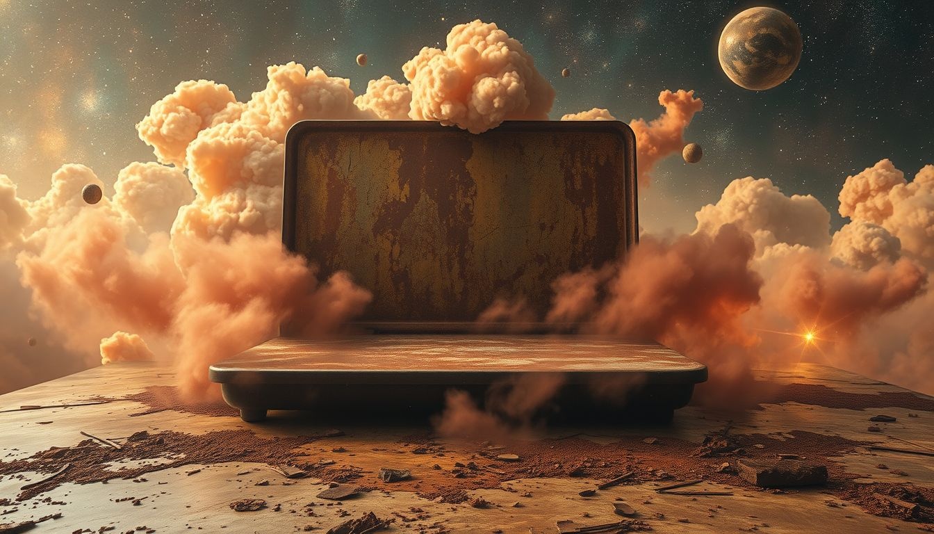 Une plaque rouillée symbolise des conflits intérieurs non guéris.