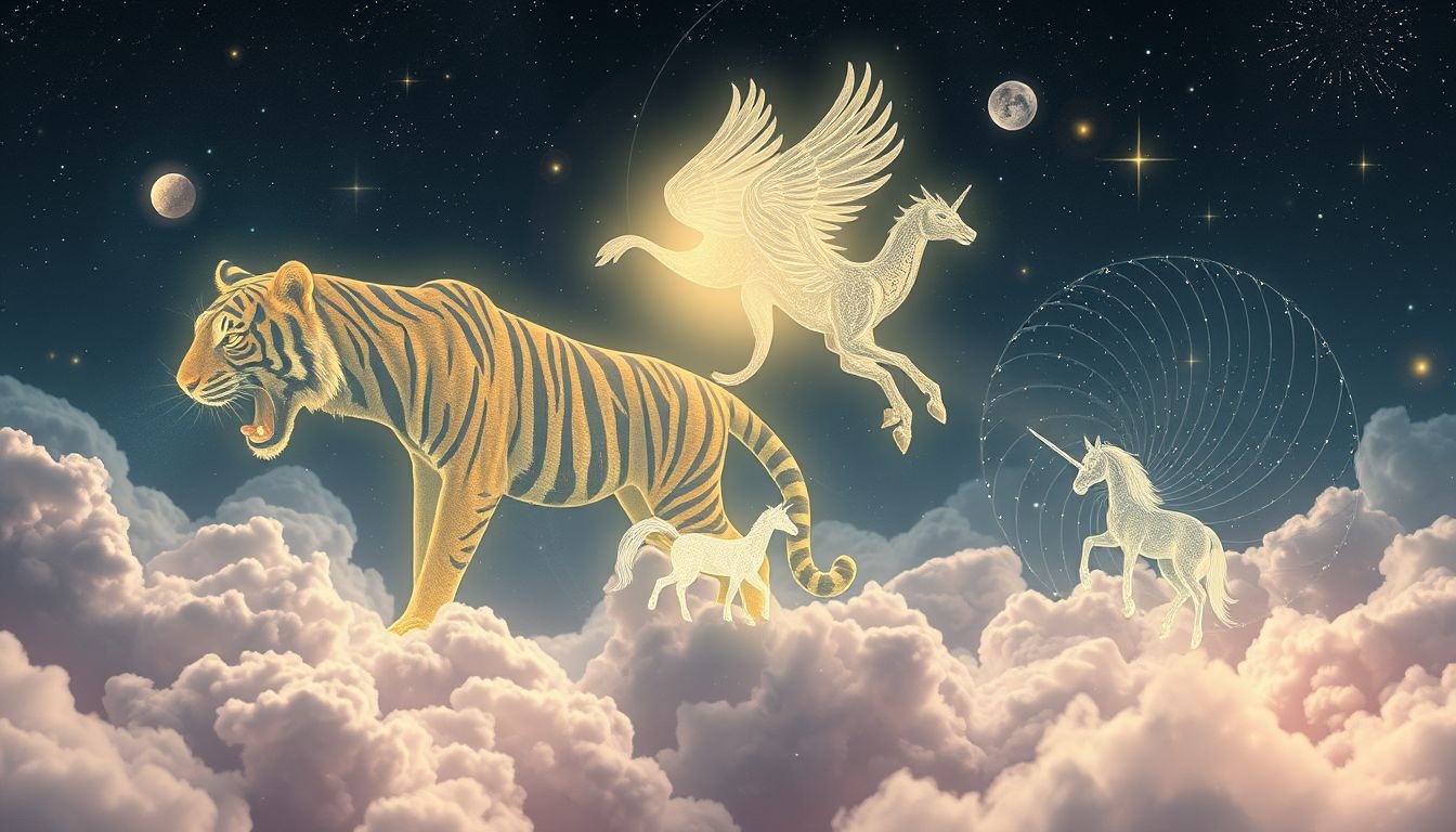 Rêver d’animaux mythologiques révèle des secrets de vies antérieures.
