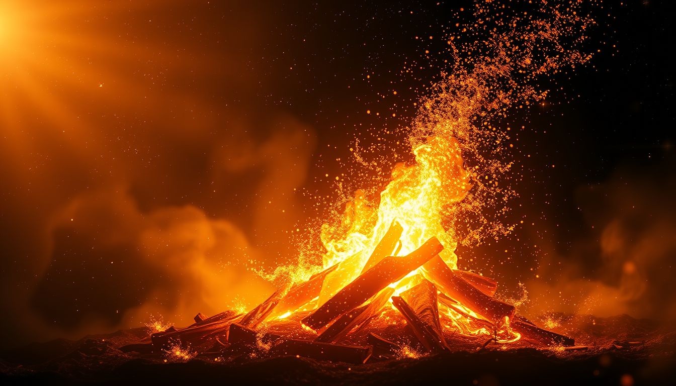 Rêver d’étincelles de feu de joie symbolise l’espoir renaissant.
