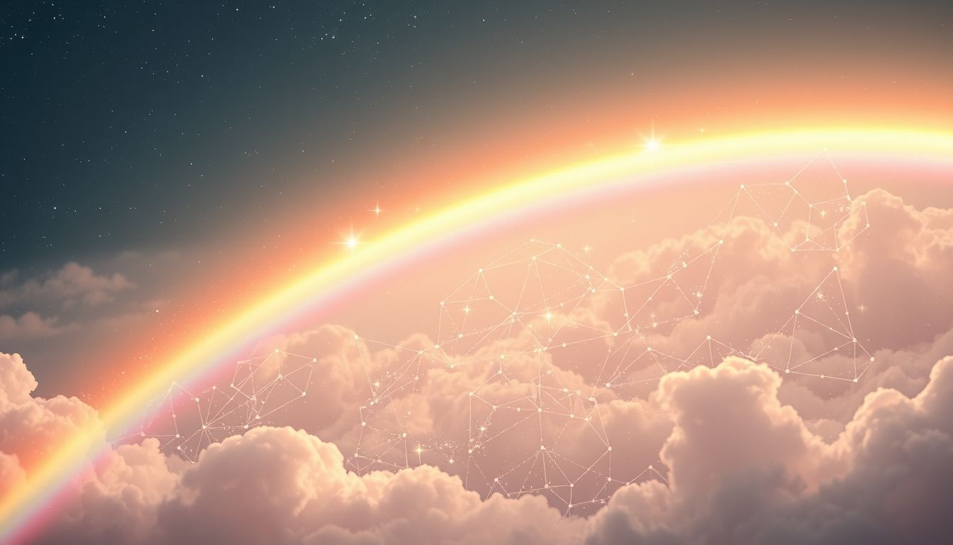 Rêver d'arc-en-ciel au travail symbolise succès professionnel imminent.