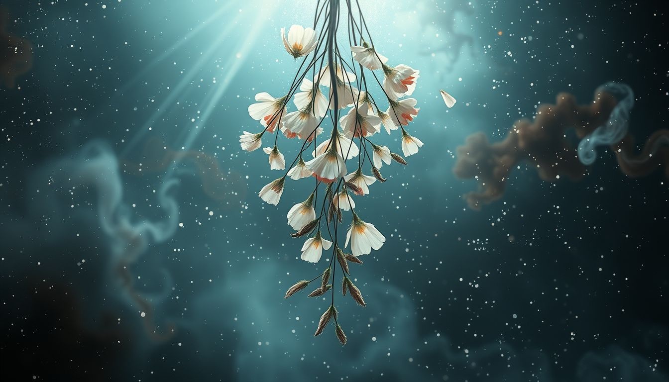 Rêver d'un bouquet cassé symbolise souvent une vulnérabilité émotionnelle profonde.