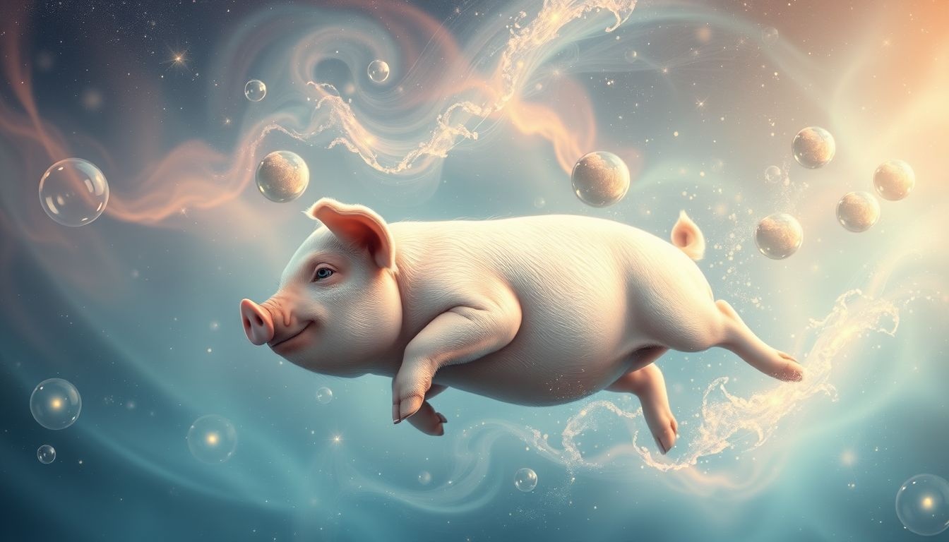 Rêver d’un cochon nageant symbolise la résilience face aux émotions.