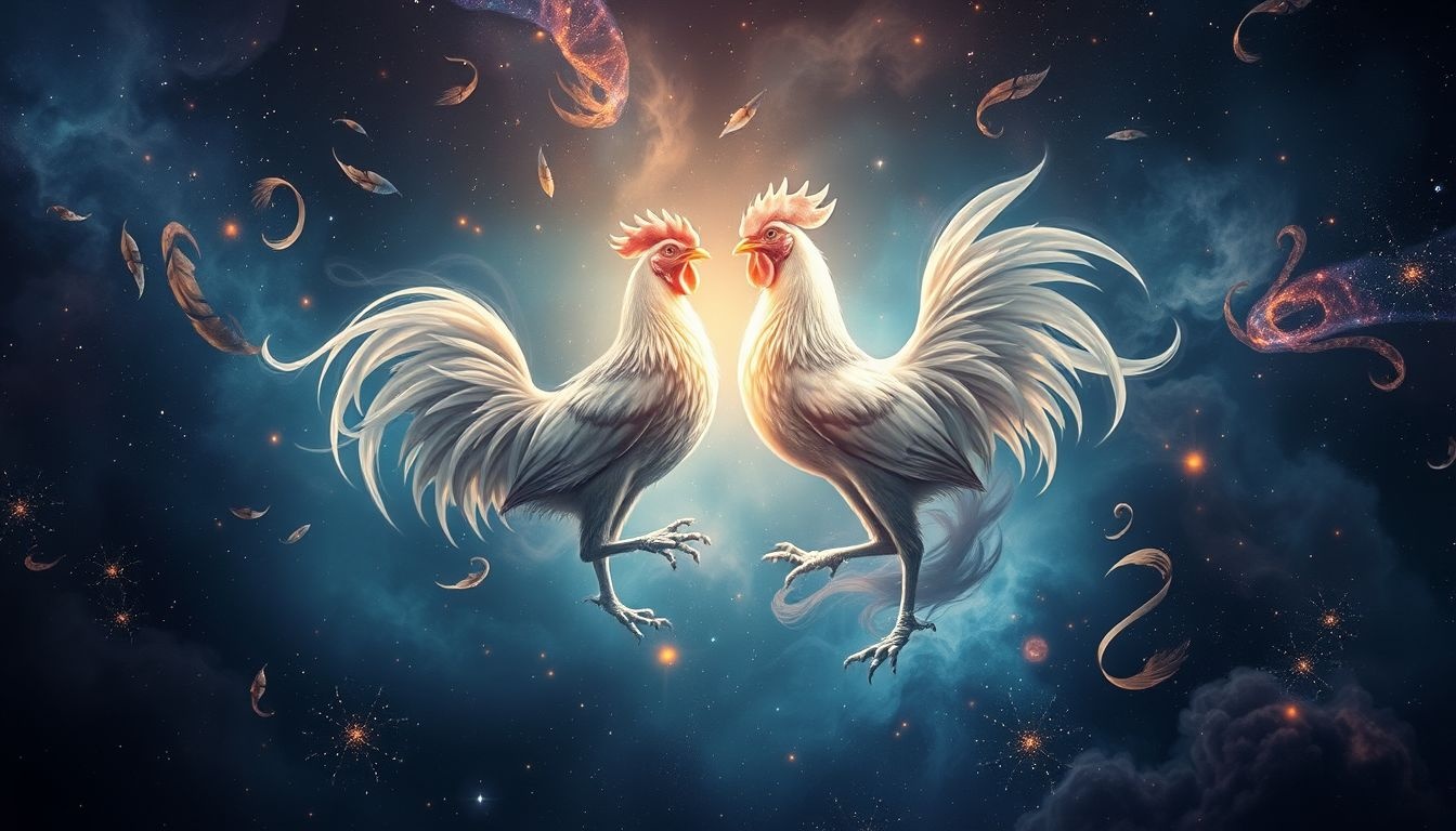 Rêver d’un combat de coqs symbolise souvent un conflit intérieur intense.