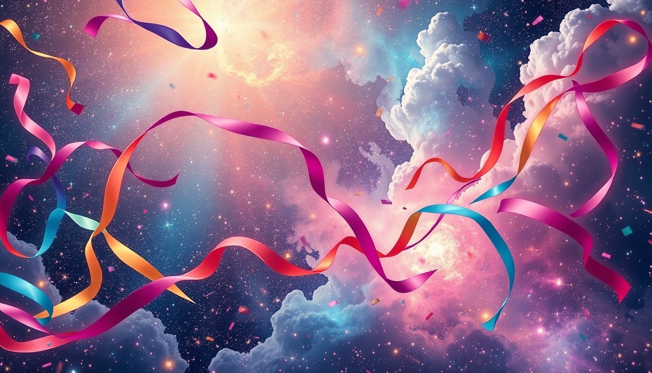 Rêver d’un cotillon multicolore symbolise joie et diversité intérieure.