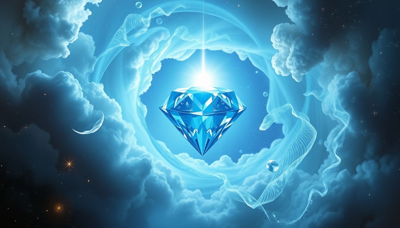 Le diamant bleu symbolise la vérité profonde et la communication spirituelle.