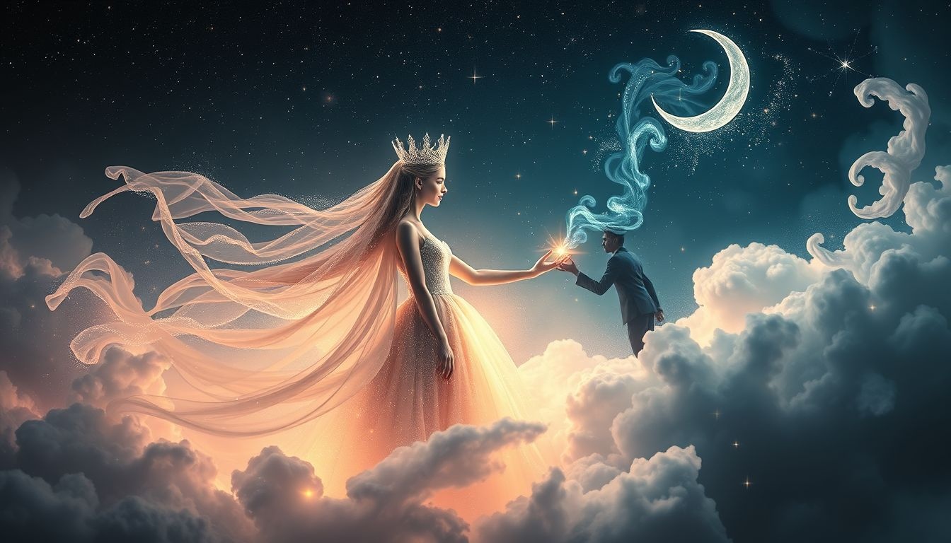 Rêver d’un écuyer servant une reine symbolise féminité et sagesse intérieure.