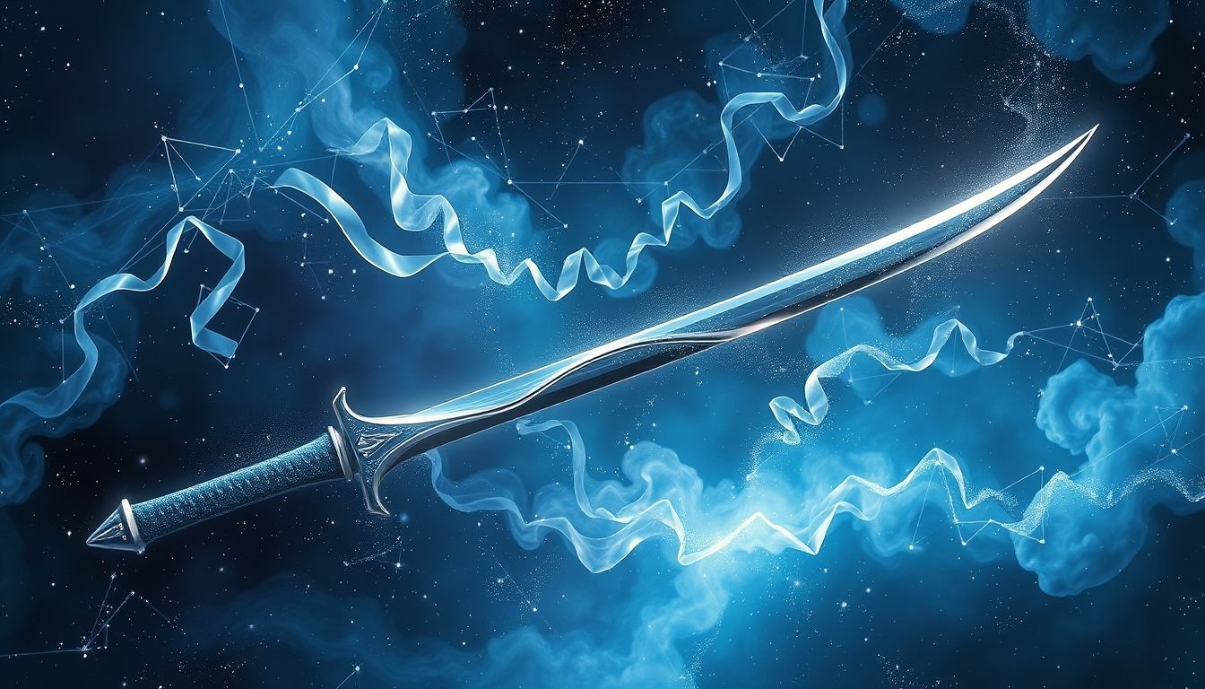 Un fleuret courbé symbolise tromperie et réalité déformée en rêve.