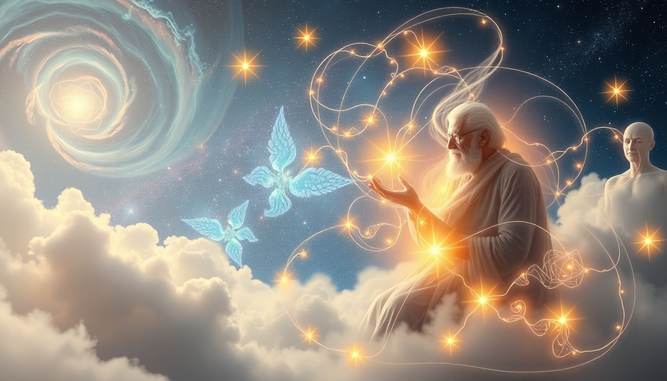 Rêver d’un grand-père spirituel symbolise mentorat et sagesse intérieure.