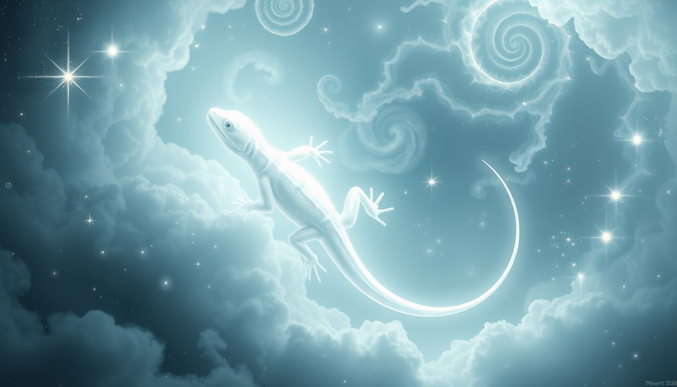 Rêver d’un lézard blanc symbolise souvent un renouveau spirituel.