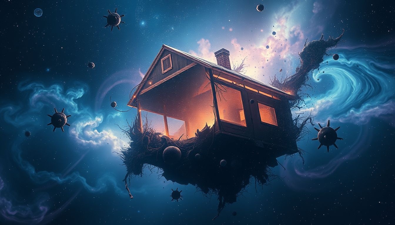 Rêver d’un lieu familier en décomposition reflète une nostalgie profonde.