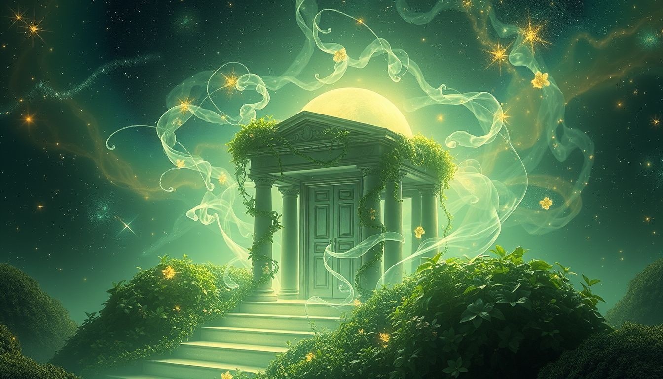 Rêver d’un mausolée envahi symbolise le temps effaçant les souvenirs.