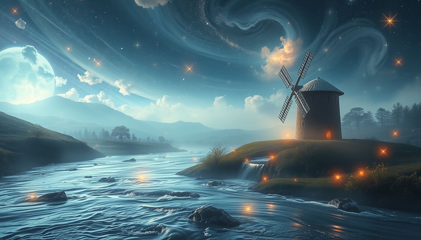 Le moulin à eau symbolise l'harmonie entre nature et esprit.
