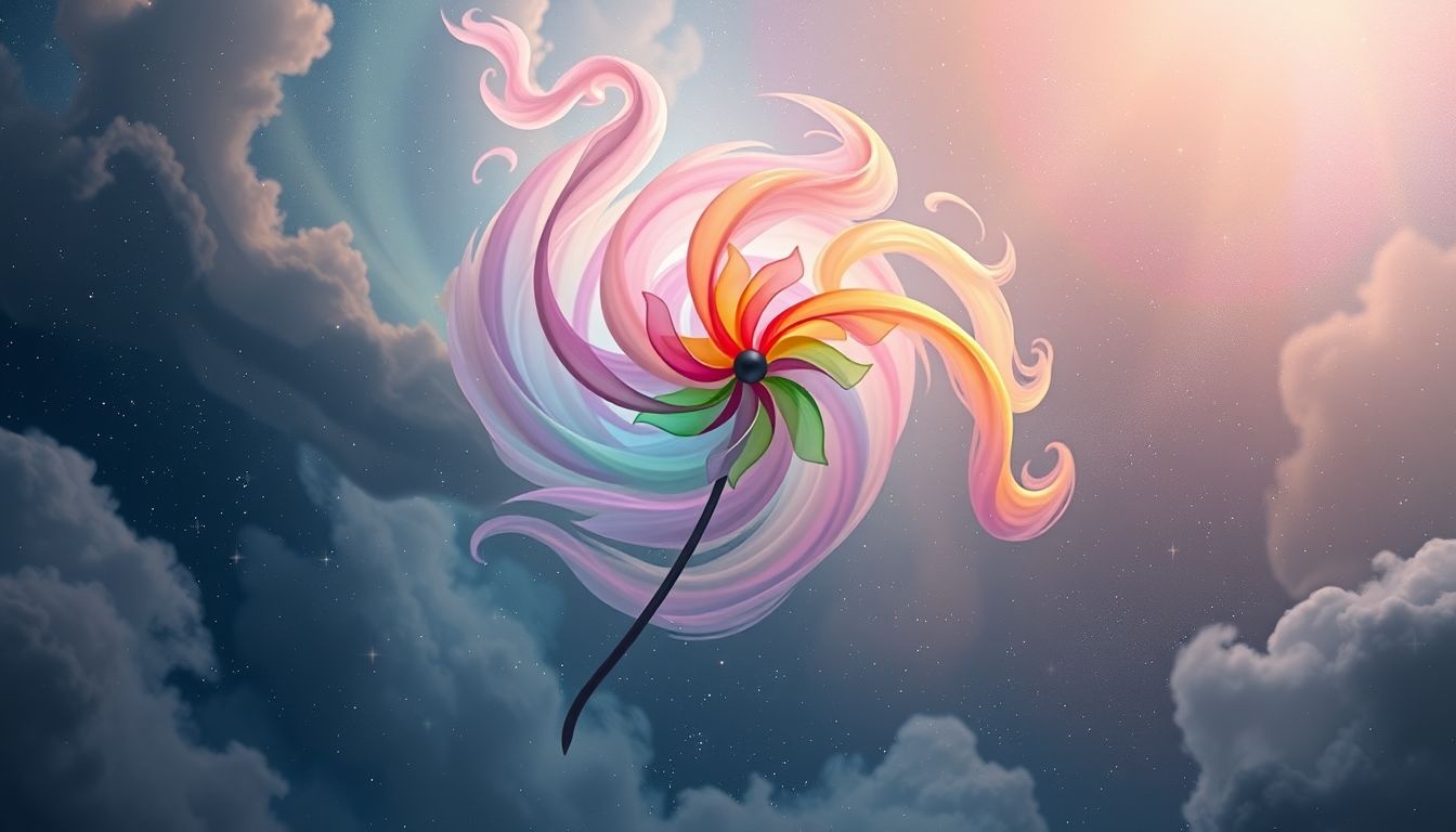 Rêver d’un moulin coloré reflète des émotions complexes et changeantes.