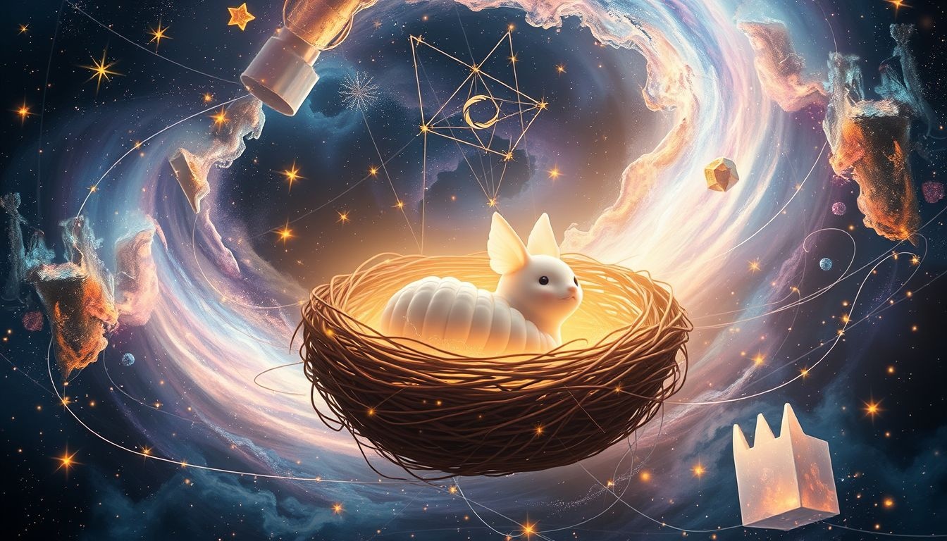 Rêver d’un nid de cocon symbolise transformation et protection intérieure.