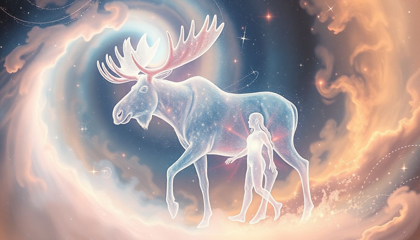 Rêver d'orignal symbolise guidance intuitive et sagesse profonde.