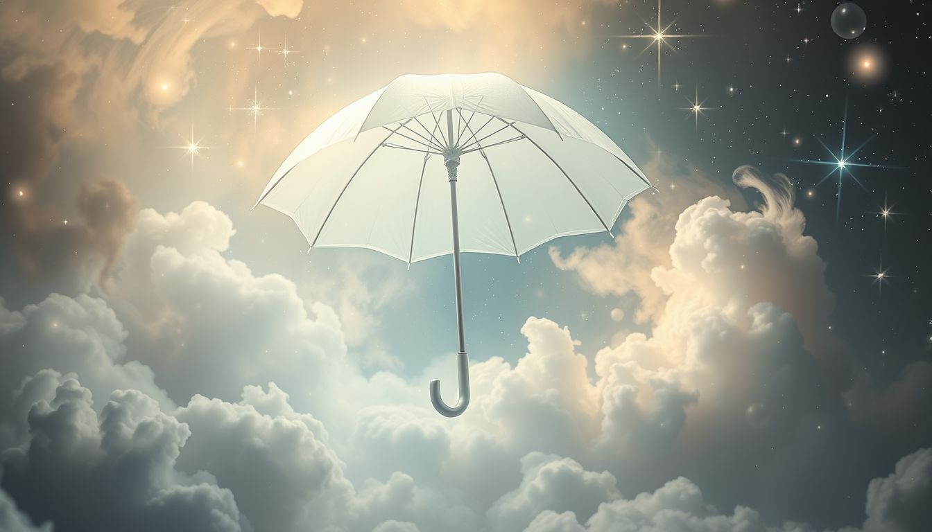 Rêver d’un parapluie blanc symbolise une protection spirituelle pure.