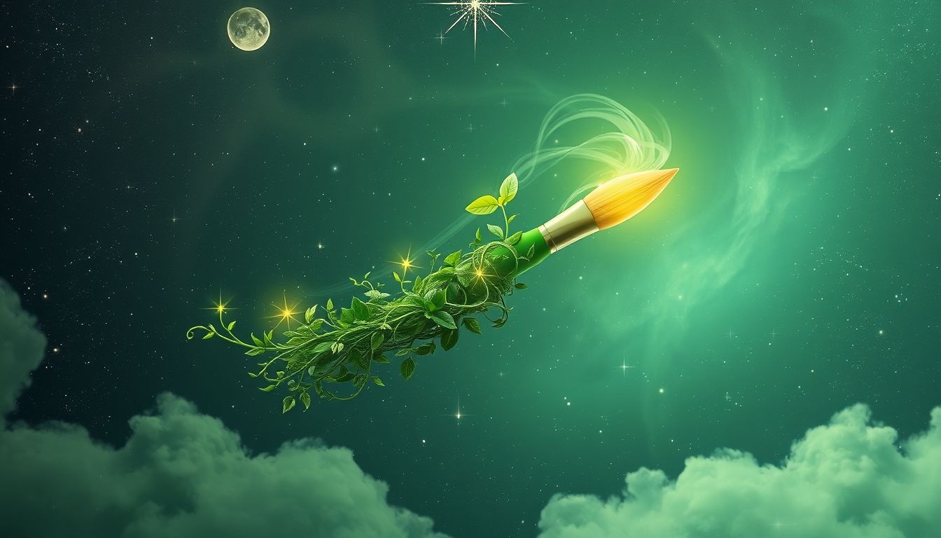 Rêver d’un pinceau vert symbolise renouveau et harmonie naturelle.