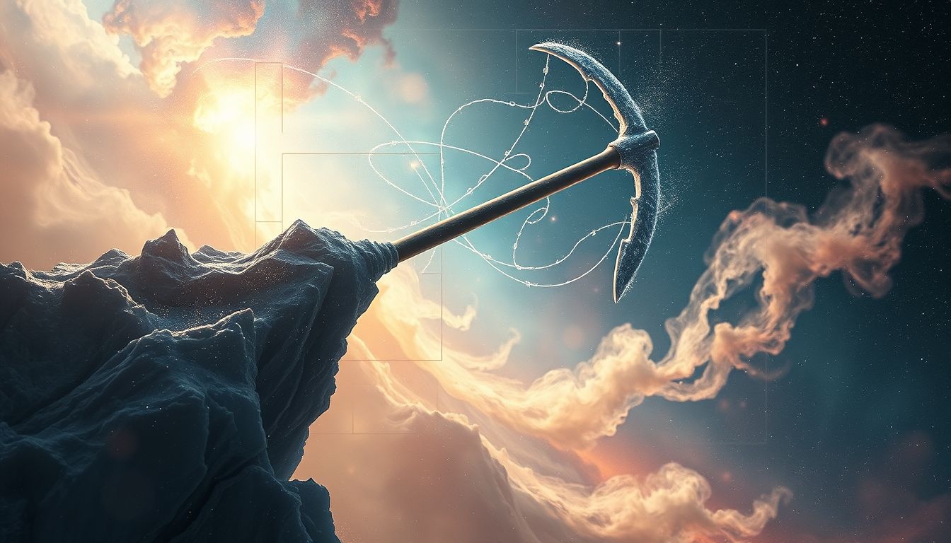 Rêver d'un piolet géant symbolise une ambition hors de portée.