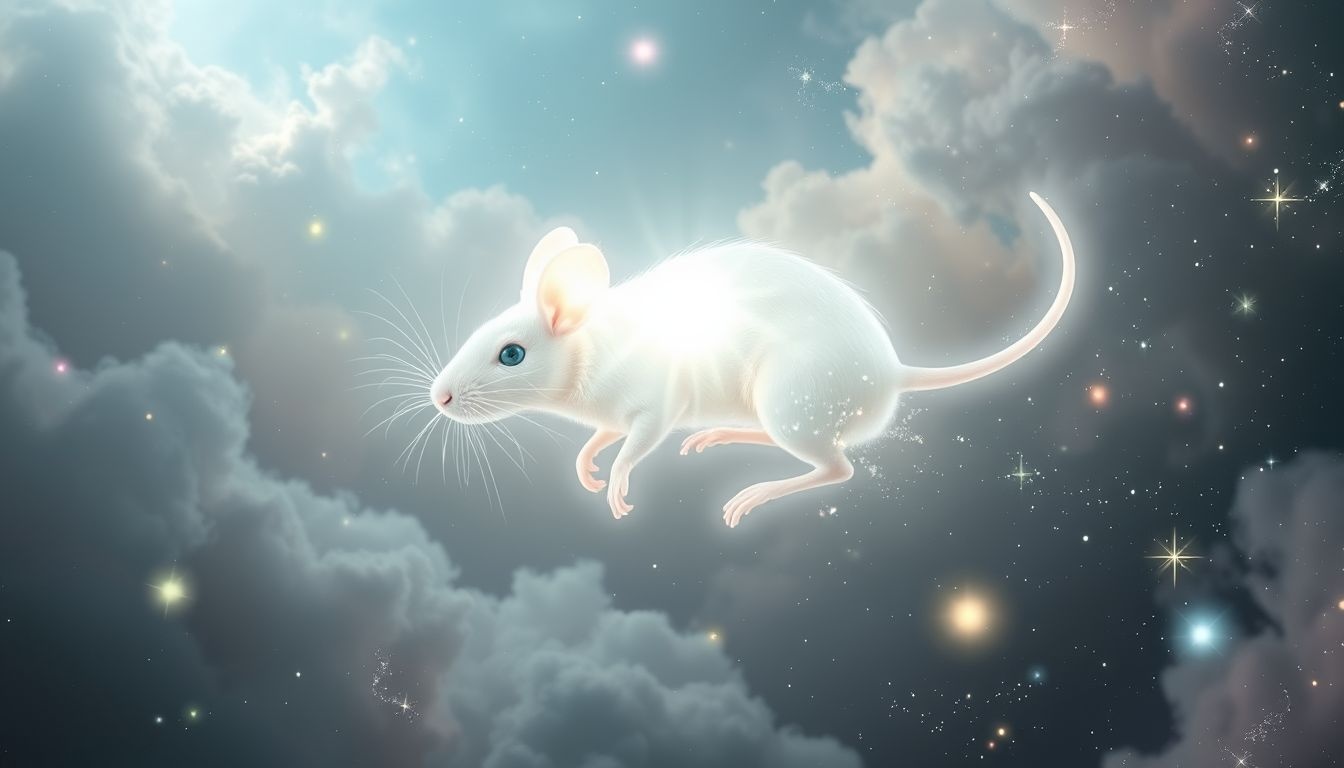 Rêver d'un rat blanc symbolise souvent pureté et renouveau intérieur.