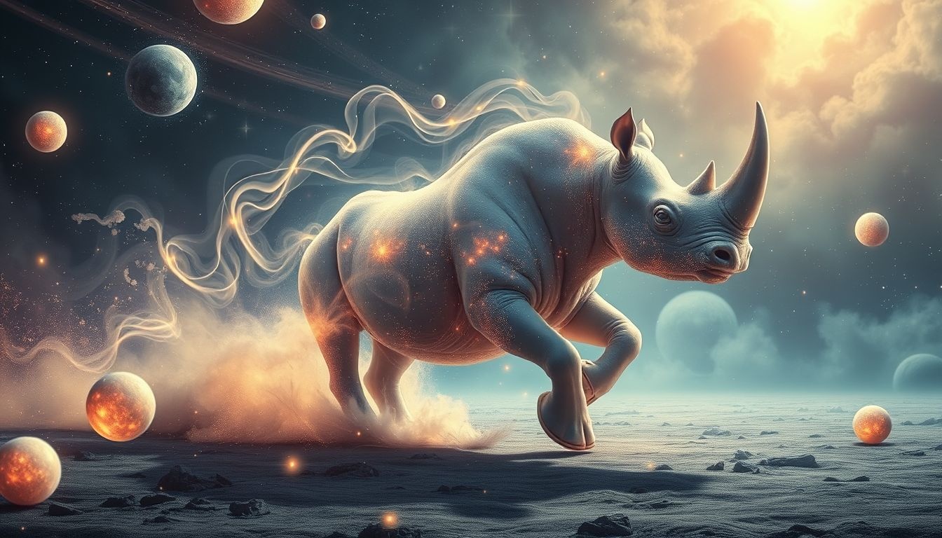 Rêver d'un rhinocéros qui charge symbolise une confrontation imminente.