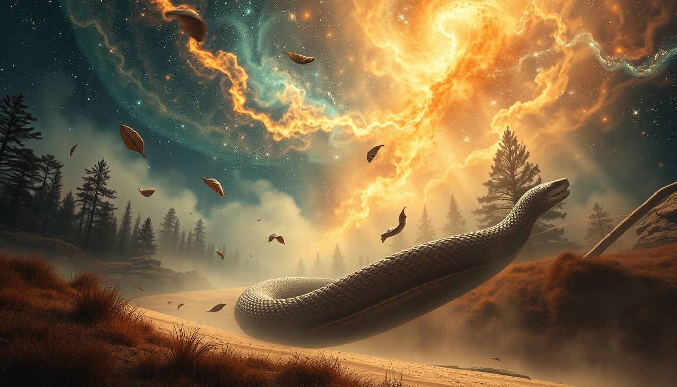 Rêver d’un serpent brun en forêt symbolise transformation intérieure profonde.