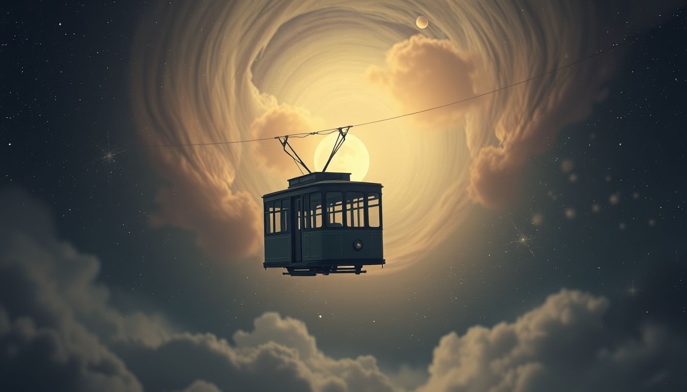 Un tramway vide symbolise souvent une solitude propice à la réflexion.